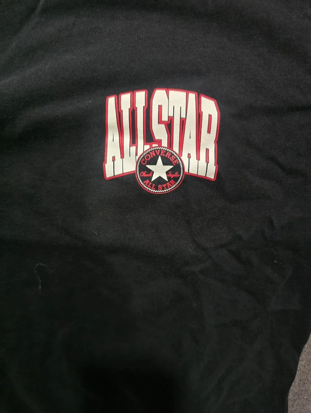 Converse Black Short Sleeve Tee with Red & White All-Star Logo